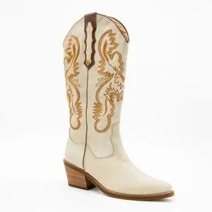 STIVALI NEW YORK Shoes Journey Western Cowboy Boots In Ivory